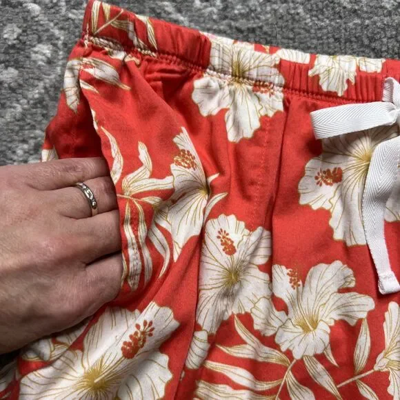 BedHead Pajama Shorts Women's Medium Red White Floral Print Sleep Lounge Organic - Picture 5 of 8